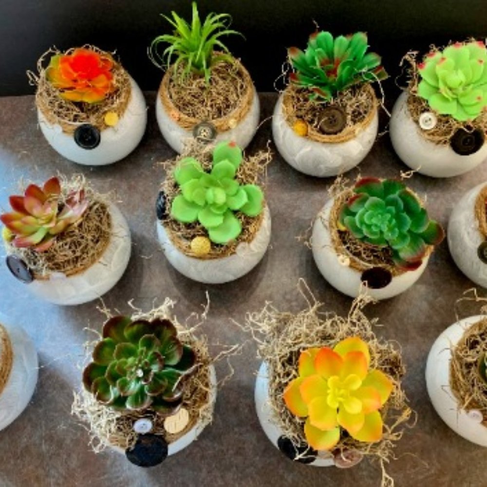 Faux Succulent Farmhouse Office Decor